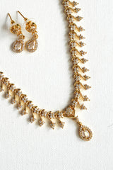 Premium CZ Drop Leaf Design Necklace Set - AN19