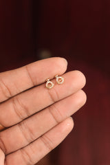 Gold Planet Earlobe/Helix Studs -Diamond Replica-HS 115