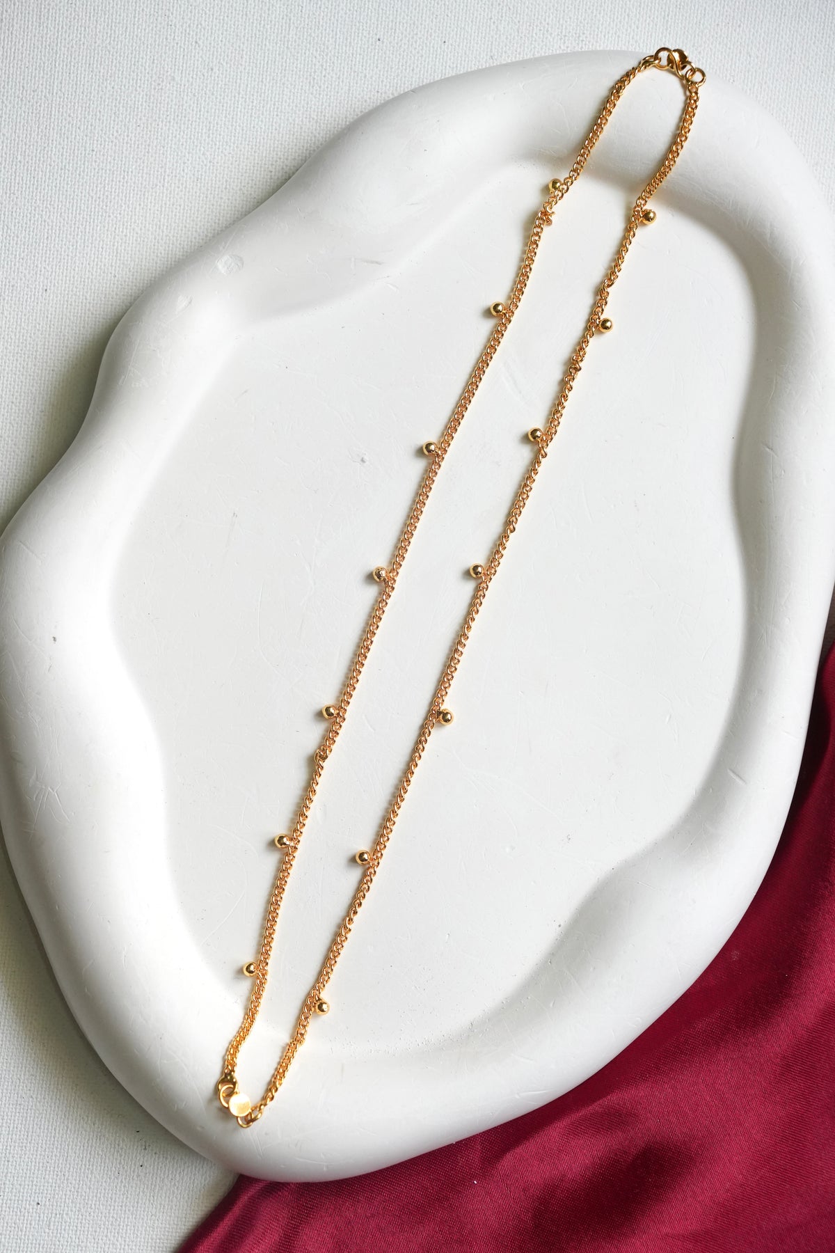 Gold beaded Elegant Anklet - GA10