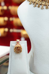 Classic Peacock Red stoned Necklace set - TN012