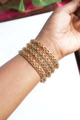 Antique Temple Stone Designer Bangle - Set of 1 - AB02