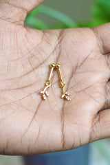 Hanging three leaf gold plated bugadi