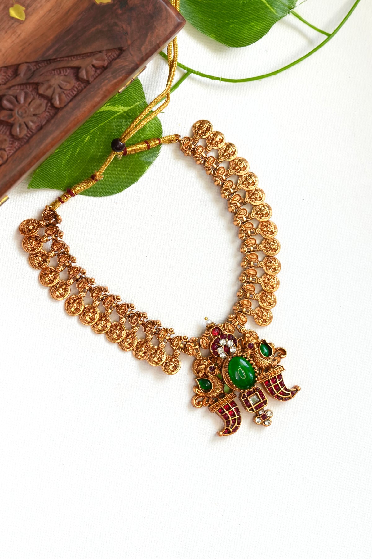 Amritha Jadau Lakshmi Coin Necklace Set - TN009