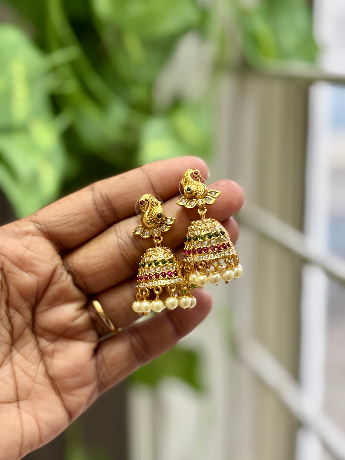 Peacock Grace AD Jhumka - AJ03