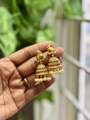 Peacock Grace AD Jhumka - AJ03