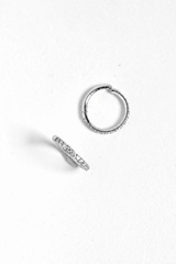 SILVER Elegant 316 L Surgical Steel SIDE stone Nose Ring - NR03-S