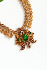 Amritha Jadau Lakshmi Coin Necklace Set - TN009