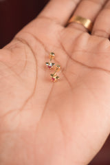 Star Purple stone  Earlobe/Helix Studs -Diamond Replica-HS 119