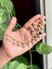 Premium Floral Crystal Drop Necklace Set - AN15