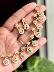 Premium Floral Crystal Drop Necklace Set - AN15