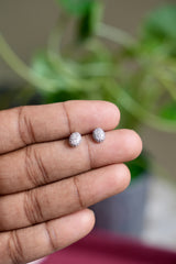 Cute Oval CZ Earlobe studs - H12