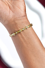 316 L Anti-Tarnish Crystal Circle Bracelet – Gold Finish