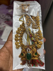 Amritha Jadau Lakshmi Coin Necklace Set - TN009