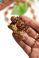 Amritha Vanamala Antique Lotus Long Haram Set - LH008