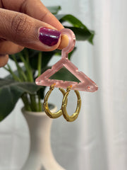 Bamboo Style Gold Hoop Earrings