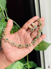 Premium Floral Drop Necklace Set - AN18