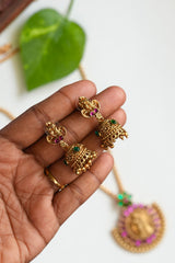 Radha Krishna Temple Long Haram Set - LH001