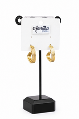 Three layered Gold Hoop Earrings-HE012