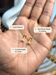 Ruby Bloom Gold-Plated Flat-Back Studs - SSB20