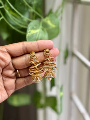 Stylish Halo Twist AD Jhumka - AJ05