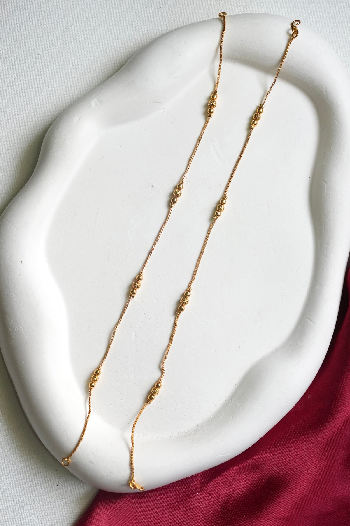 Elegant Ball Bead Chain Gold Plated Anklet - GA02