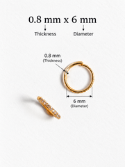 GOLD Elegant 316 L Surgical Steel SIDE stone Nose Ring - NR03-G