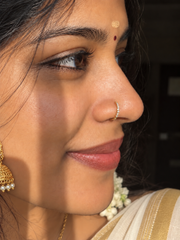 GOLD Elegant 316 L Surgical Steel SIDE stone Nose Ring - NR03-G