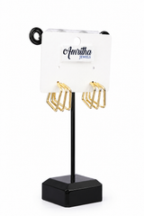 Triangle Gold Hoop Earrings-HE011
