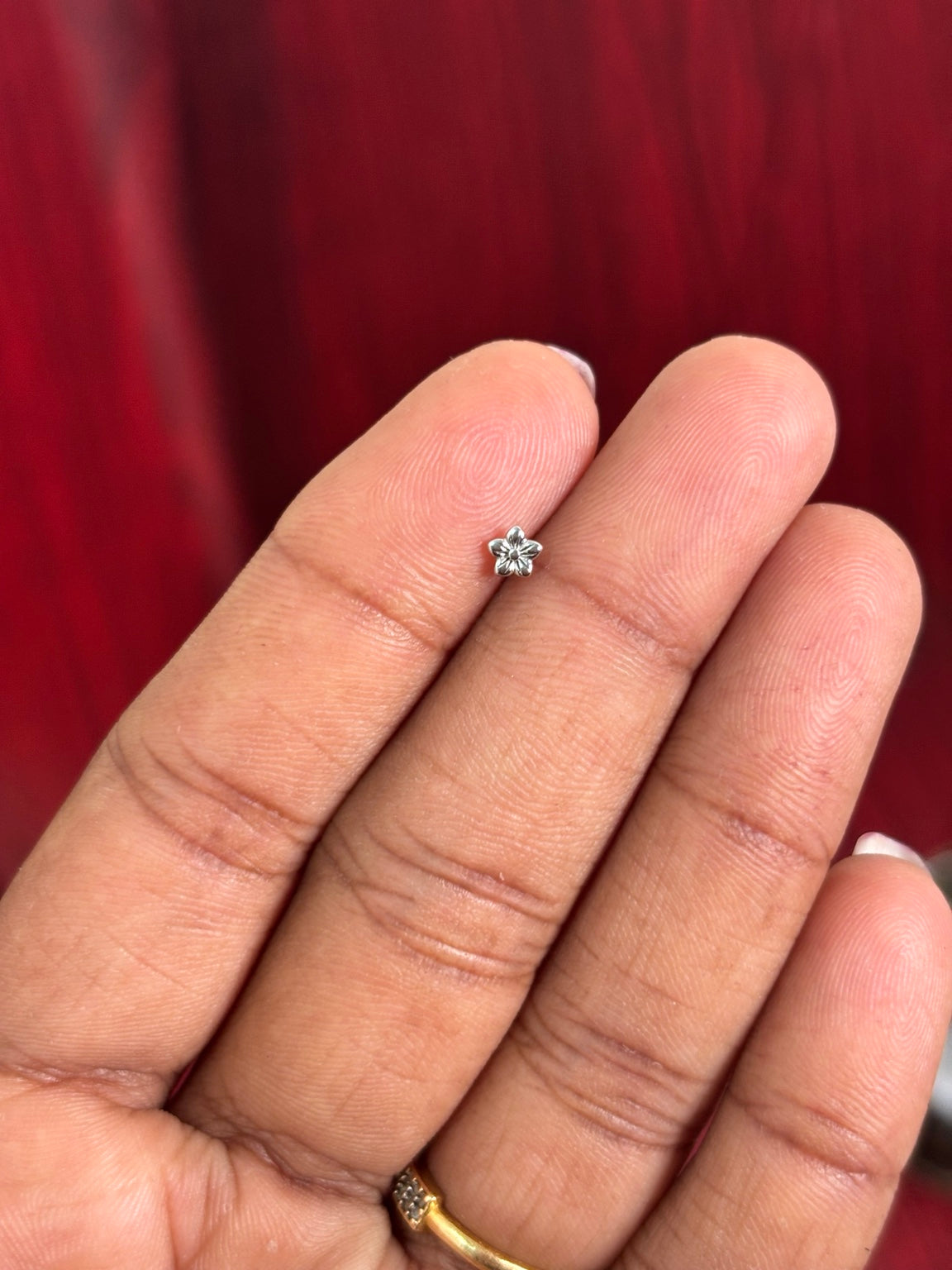 925 Silver Floral Nose Pin - NP16