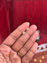 Diamond replica white flower ear studs - SSB32