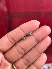 Diamond replica Royal Blue Floral Ear studs SSB34