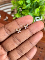 Cute Butterfly Diamond Replica Helix Studs Rose Gold