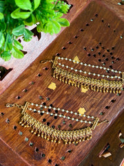 Elegant Peacock Red Stoned Ear Chain