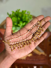 Elegant Red Stoned Ear Chain