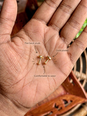 Flat back studs, gold plated, comfortable to wear